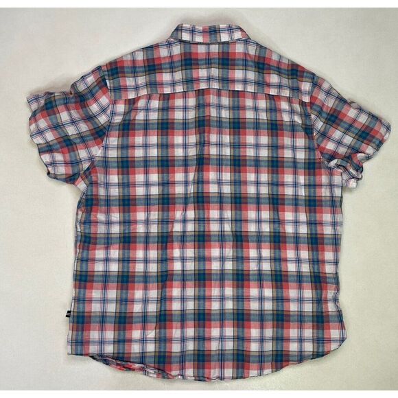 NAUTICA Plaid Linen Blend Button Up Shirt Men XL Multicolor Short Sleeve - Picture 4 of 6
